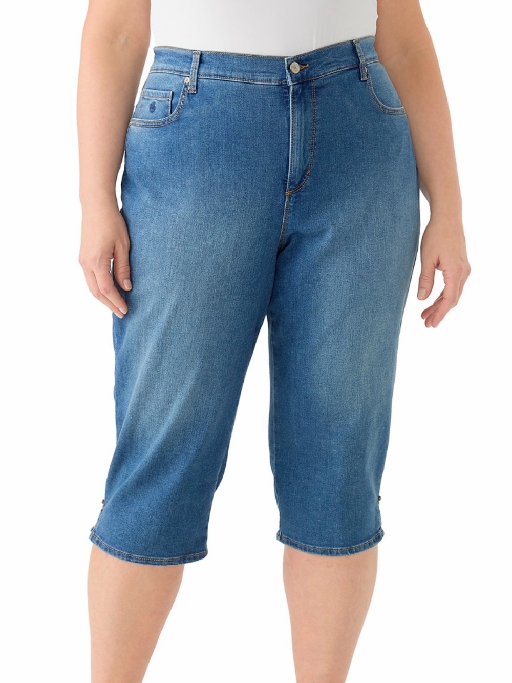 Gloria Vanderbilt Amanda Blue Cropped Denim Capris